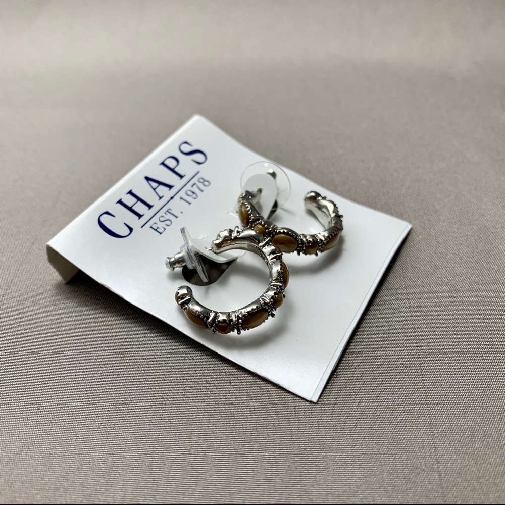 F1-77New/Chaps/Earrings/Elegant/SemiPrecious/Hoops